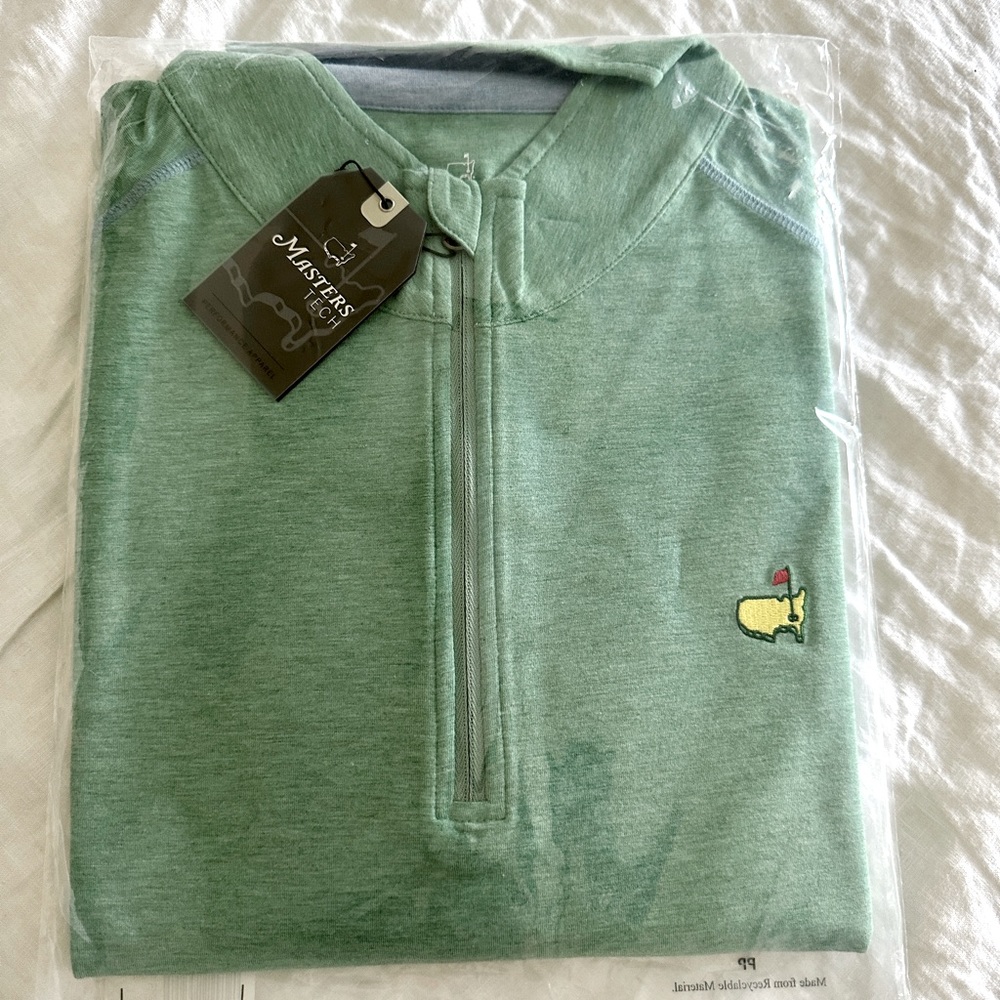 NEW WITH TAGS Masters men’s tech performance quarter zip. Light green. Size L.